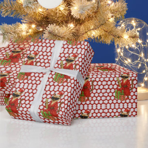 Baseball Weihnachten Thema für Cat Lovers Geschenkpapier