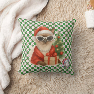 Baseball Weihnachten Thema für Cat Lovers Kissen