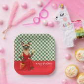 Baseball Weihnachten Thema für Cat Lovers Pappteller (Party)