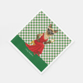 Baseball Weihnachten Thema für Cat Lovers Serviette (Ecke)