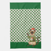 Baseball Weihnachten Thema für Katzenliebhaber Geschirrtuch (Vertikal)