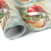 Baseball Weihnachten Thema für Spieler Geschenkpapier (Rolleneckpunkt)