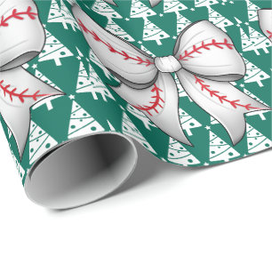 Baseball Weihnachten Thema für Spieler Geschenkpapier
