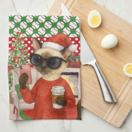 Baseball Weihnachten Thema Geschirrtuch