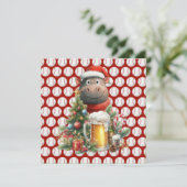 Baseball Weihnachten Thema mit Hippo (Stehend Vorderseite)