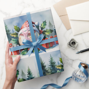 Baseball Weihnachten Thema mit Santa Hut Geschenkpapier