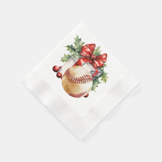 Baseball Weihnachten Thema Serviette (Ecke)