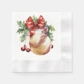 Baseball Weihnachten Thema Serviette (Vorderseite)