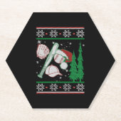 Baseball Weihnachten Untersetzer (Vorderseite)