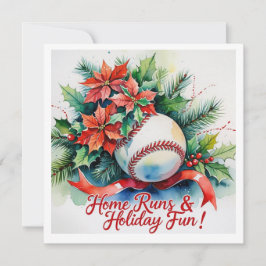 Baseball Weihnachts-Baseball Feiertagskarte