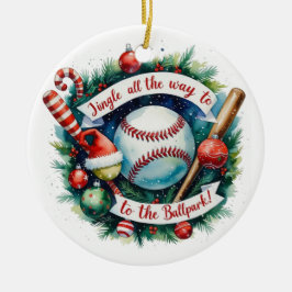 Baseball Weihnachts-Baseball Keramik Ornament