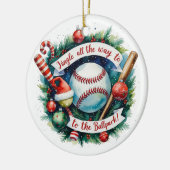 Baseball Weihnachts-Baseball Keramik Ornament (Links)