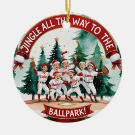 Baseball Weihnachts-Baseball Keramik Ornament