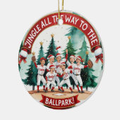 Baseball Weihnachts-Baseball Keramik Ornament (Links)