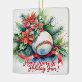 Baseball Weihnachts-Baseball Keramikornament (Links)