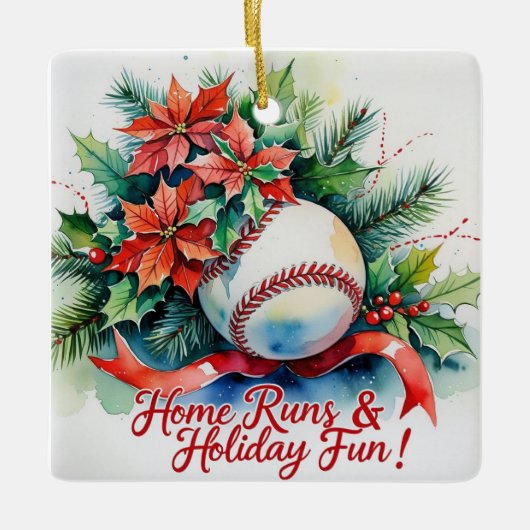 Baseball Weihnachts-Baseball Keramikornament (Vorderseite)