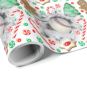 Baseball-Weihnachts-Geschenkverpackungspapier Geschenkpapier