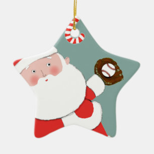 Baseball Weihnachts-Keramik Ornament