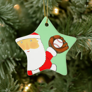 Baseball Weihnachts-Keramik Ornament