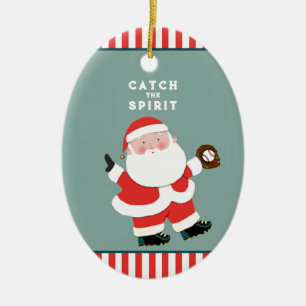 Baseball-Weihnachtsandenken Keramik Ornament