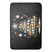Baseball-Weihnachtsbaum Badematte (Vorderseite Vertikal)