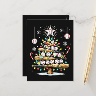 Baseball-Weihnachtsbaum Feiertagspostkarte