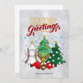 Baseball Weihnachtsbaum-Frohe Festtage Feiertagskarte (Vorne/Hinten)
