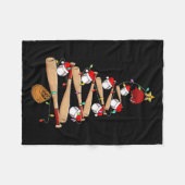 Baseball Weihnachtsbaum Funny Baseball Player Xmas Fleecedecke (Vorderseite (Horizontal))