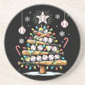 Baseball-Weihnachtsbaum Getränkeuntersetzer (Vorne)