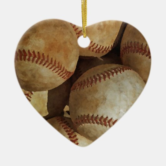 Baseball Weihnachtsbaum Keramikornament (Vorne)