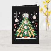 Baseball-Weihnachtsbaum-Lichter Ornamente Xmas Karte (Gelbe Blume)