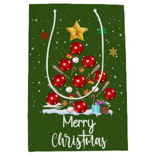 Baseball Weihnachtsbaum Mittlere Geschenktüte