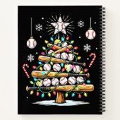 Baseball-Weihnachtsbaum Notizblock (Rückseite)