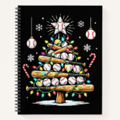 Baseball-Weihnachtsbaum Notizblock (Vorderseite)