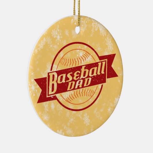Baseball Weihnachtsbaum Ornament, Baseball Vater Keramikornament (Rechts)