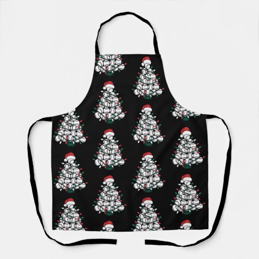 Baseball-Weihnachtsbaum-Santa-Sport Schürze (Vorderseite)