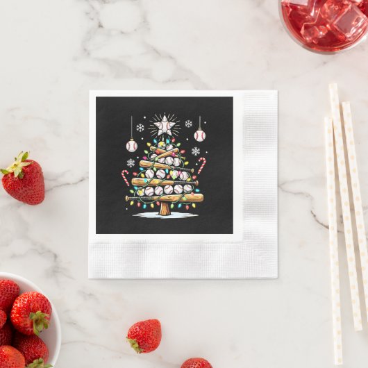 Baseball-Weihnachtsbaum Serviette (Beispiel)