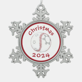 #baseball Weihnachtsbaumdekoration Schneeflocken Zinn-Ornament