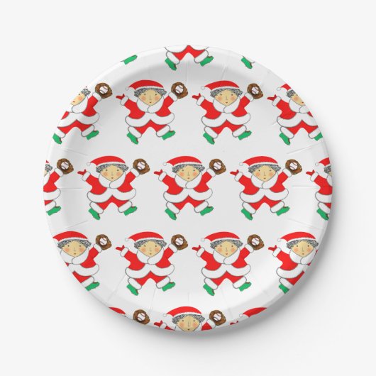 Baseball Weihnachtsfeier Pappteller (Vorderseite)