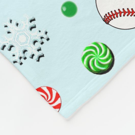 Baseball Weihnachtsfeiertag Fleecedecke (Ecke)