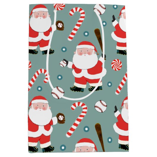 Baseball Weihnachtsfeiertag Mittlere Geschenktüte (Vorderseite)
