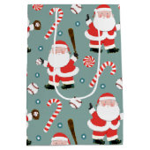 Baseball Weihnachtsfeiertag Mittlere Geschenktüte (Rückseite)