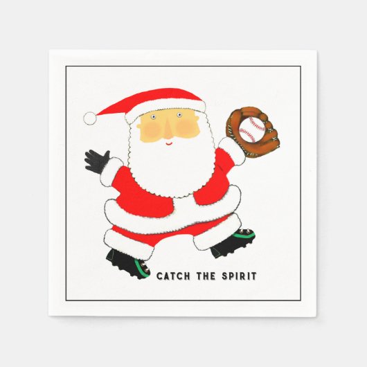 Baseball Weihnachtsfeiertag Serviette (Vorderseite)