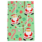 Baseball Weihnachtsfest Mittlere Geschenktasche Geschenktüte (Rückseite)