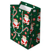 Baseball Weihnachtsfest Mittlere Geschenktasche Mittlere Geschenktüte (Rückseite Schrägansicht)