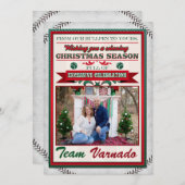 Baseball Weihnachtsfotokarte Feiertagskarte (Vorne/Hinten)
