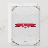 Baseball Weihnachtsfotokarte Feiertagskarte (Rückseite)