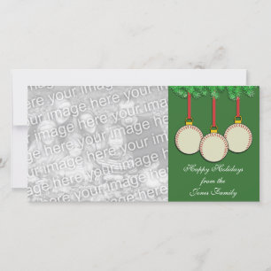 Baseball Weihnachtsfotokarte Feiertagskarte