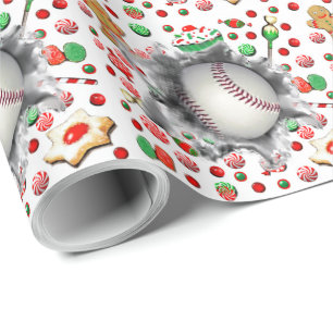 Baseball-Weihnachtsgeschenk Geschenkpapier