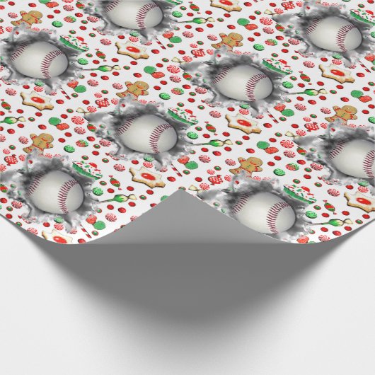 Baseball Weihnachtsgeschenk Geschenkpapier (Ecke)
